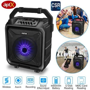 Wireless Portable FM Speaker Bass Loud Sound System Party Colorful Disco Light - Picture 1 of 14