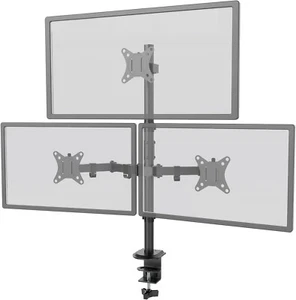 WORLDLIFT Triple Monitor Arm Height Adjustable 31.5 inch pole Max Load 19.8lbs P - Photo 1/7