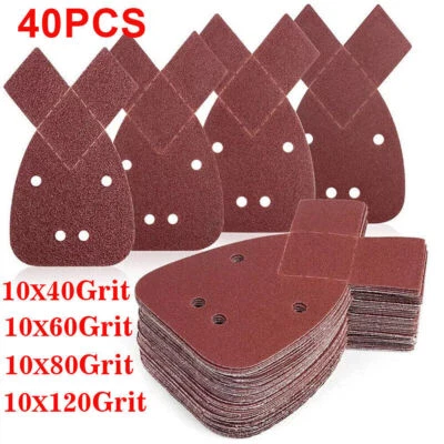 40PCS Mixed Mouse Sanding Sheets For Black and Decker Palm Sander Pads Sandpaper