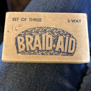 Vintage set of Three  - 3 way Braid-Aid with original box-USA Backs Not Included - Picture 1 of 6