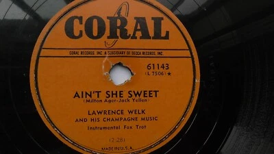 Jimmy Wakely & Lawrence Welk 78rpm Single 10-inch Coral Records #61143 Bimbo - Image 1 of 4