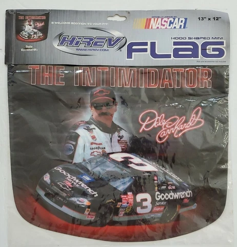 Dale Earnhardt Sr HiRev Hood Shaped Intimidator Mini Flag NASCAR Racing Sealed Cover