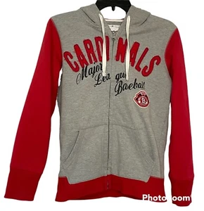 St Louis Cardinals MLB Sz M Baseball Hoodie Jacket Long Sleeve Full Zip Snug Fit - Picture 1 of 7