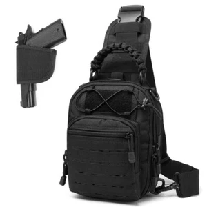 Tactical Crossbody Bag Shoulder Chest Pack with Sling for Concealed Carry of Gun - Picture 1 of 8