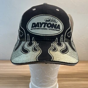 Vintage Daytona International Speedway Hat Cap Black with Gold Flames - New - Picture 1 of 9