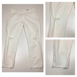 AG ADRIANO GOLDSCHMIED White Distressed Raw Edge Hem Jeans Womens sz 31 - Picture 1 of 13