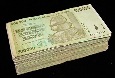 250 x Billetes de 500000 dólares de Zimbabue - Moneda AA/AB/AC de 2008 Foto 1 de 2
