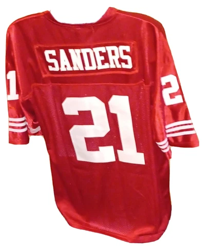 Deion Sanders Mitchell & Ness Red San Francisco 49ers 50 Large Jersey Cover