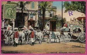 ag3591 -  Philippines - VINTAGE POSTCARD  - 1914 -  Ethnic, Native Funeral - Picture 1 of 1