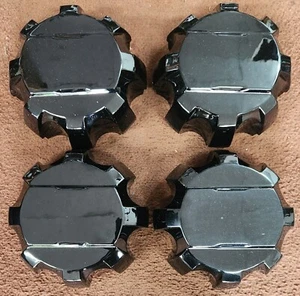 4 Blank Black GMC Sierra Denali Chevy 2500 3500 Center Caps 84307952 207gb Plain - Picture 1 of 1