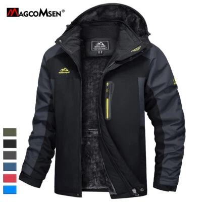 Para hombres Invierno Esquí Nieve Chaquetas Térmicas A Prueba de Viento Cálidas Vellón Forradas Exterior Abrigos Foto 1 de 4