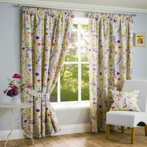 Cortinas de caravana plisadas para lápiz de 3" forradas florales listas para hechos - Imagen 1 de 8