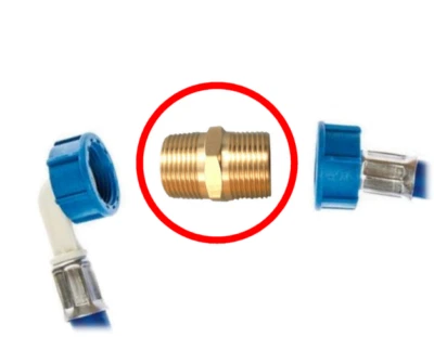 BRASS Washing Machine / Dishwasher Inlet Hose Joiner Extender - 25mm - 3/4" BSP - Image 1 of 3
