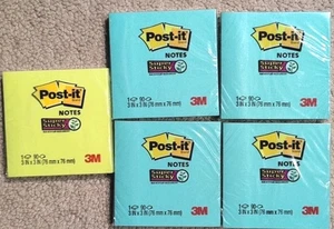 Menge 5 Post-It Notizen super haftend 3 x 3 in Blöcken 1 Block = 90 Blatt insgesamt = 450 - Bild 1 von 3