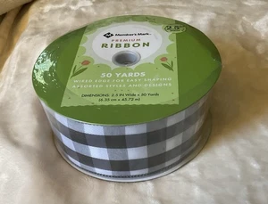 Gingham Member's Mark Premium Wired Edge Holiday Ribbon, 2.5" Wide, 50 Yards - Picture 1 of 4