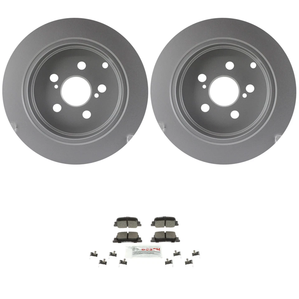 Bosch Rear Quietcast Rotors Blue Ceramic Disc Brake Pad Kit For Scion tC 2005-10 - Image 1 of 1