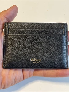 Cartera de identificación Mulberry tarjetero de cuero negro... YV11. - Imagen 1 de 21