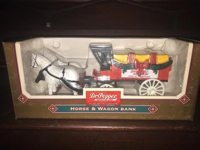  Ertl Collectibles Dr. Pepper Horse and Wagon Diecast 1:32 Scale coin bank - Image 1 of 4
