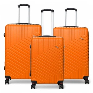 Expandable Hard Shell Orange 8 Wheels Luggage Travel Cabin Bags Suitcase Set - Picture 1 of 37