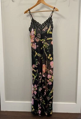 Maxi Camisón Lencería De Colección Behind Every Olga Negro Floral Encaje 9629 Talla 32 (XS) Foto 1 de 4