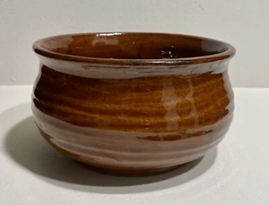 VTG Hand Made Brush McCoy Pottery Brown Glazed Bowl  Cottage Core Farmhouse 6” - Picture 1 of 5