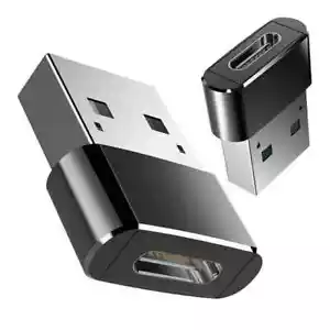 Adaptador convertidor de puerto macho USB C 3.1 tipo C hembra a USB 3.0 tipo A (paquete de 2x) - Imagen 1 de 5