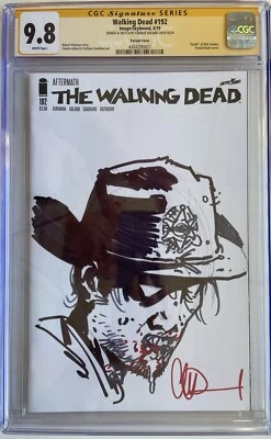 Walking Dead #192 w/ZOMBIE Carl Grimes Sketch & Signed by Charlie Adlard CGC 9.8 - Image 1 of 2