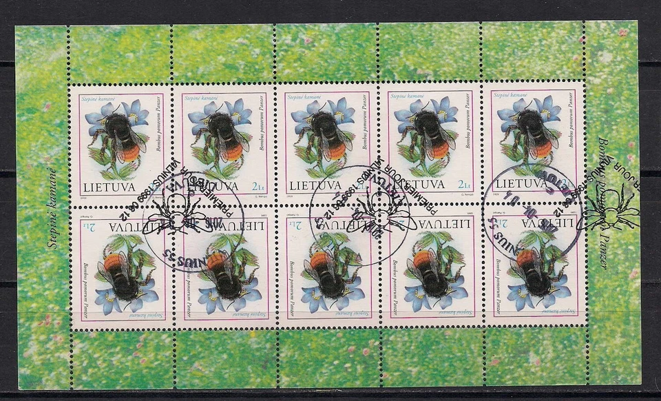 Lithuania 1999 Bumble Bees. Mi 699 Klb Used Foto 1 de 1