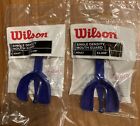 2 WILSON Single Density Mouth guard, Adult, Royal with Strap