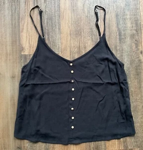 Women's JAY JAYS Black Button Cami Blouse Tank Top NEW Size M 12-14 - Picture 1 of 4