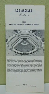 1961 Los Angeles Dodgers Press Radio Television Guide Program MLB Memorabilia - Picture 1 of 5
