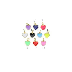 Bunter Emaille Gold Herz Charm, Sku#ML74 - Bild 1 von 5