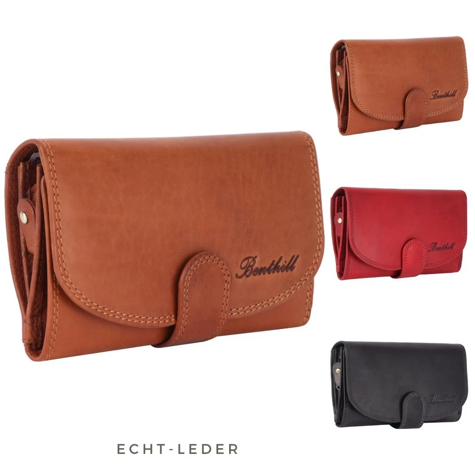 Damen Geldbörse Echt Leder Portemonnaie RFID Portmonee viele Kartenfächer Vintag