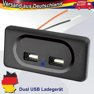 Auto Steckdose Dual USB Ladegerät Für 12V Buchse KFZ Wohnmobile Wohnwage Einbau - Bild 1 von 4