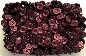 Buttons 16mm 26L Maroon Brownish Red 4 Hole Polished Craft Jacket Button (Z285) - Picture 1 of 24