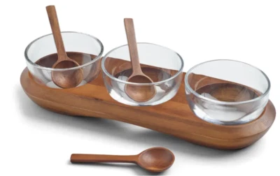 Nambe Cooper Condiment Server	Tray H1395 - Image 1 of 2