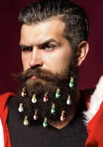 Beardaments - Beard Ornaments - Beard Baubles Pack of 12 with MINI-CLIPS - Picture 1 of 2