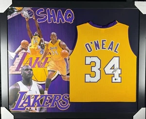 SHAQUILLE O'NEIL SHAQ Signed/Autographed Custom Jersey Framed 35x43 - Beckett - Picture 1 of 2