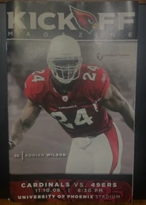 Arizona Cardinals Kickoff Magazine 11/10/08 Adrian Wilson cover - Picture 1 of 1