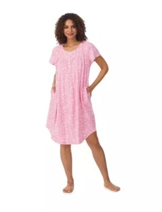 Aria Short Sleeve Scoop Neck Nightgown With Pockets 100% Cotton Size 5X NWT - Picture 1 of 7