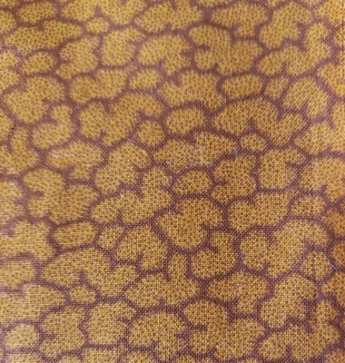 Vntg Sewing Fabric Golden Coral Print Rust & Dark Yellow 1/2ydX45" Cotton - Image 1 of 4