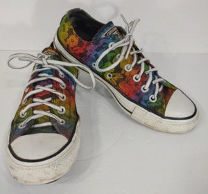 Converse rainbow lace low top casual sneakers shoes mens 5 womens 7 - Picture 1 of 11