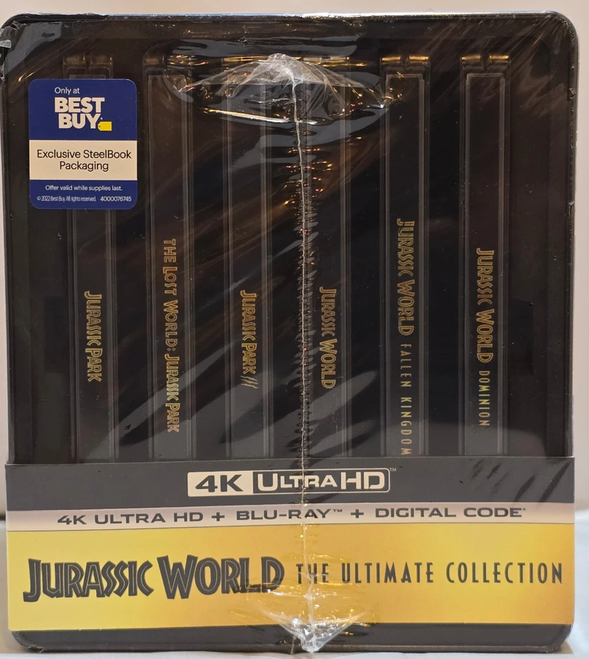 Jurassic World Ultimate Collection Steelbook - New - 4K UHD, Blu-Ray, Digital - Image 1 of 4