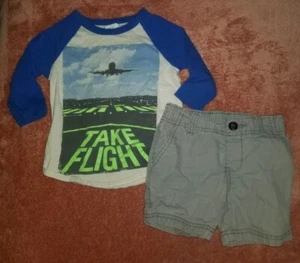 Conjunto Conjunto Conjunto Conjunto Conjunto Conjunto Manga Larga Fina y Pantalones Cortos Carter's 2T 2T para Niños 2 Piezas - Imagen 1 de 5