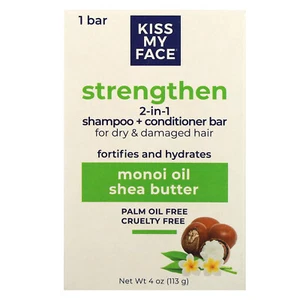 Strengthen 2-in-1 Shampoo + Conditioner Bar, For Dry & Damaged Hair, Monoi Oil - Picture 1 of 3