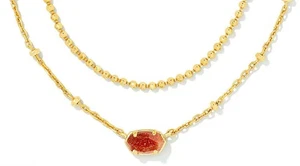 Collar Kendra Scott Emilie Oro Hilo Naranja Piedra Dorada NUEVO $60 9608802167 - Imagen 1 de 5