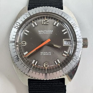 vintage Waltham Herrenuhr DIVER 60er Jahre EDELSTAHL AUTOMATIK SELBSTAUFZUG - LESEN - Bild 1 von 8