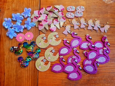 Crafting Flatback Hairbow Felties. Mickey, Flamingo, Fairies, Ice Cream. NEW!... - Image 1 of 4