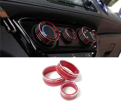 3PCS Aluminum Red AC Control Knob Ring Trim Cover For Honda HR-V HRV 2016-2022 Foto 1 de 4