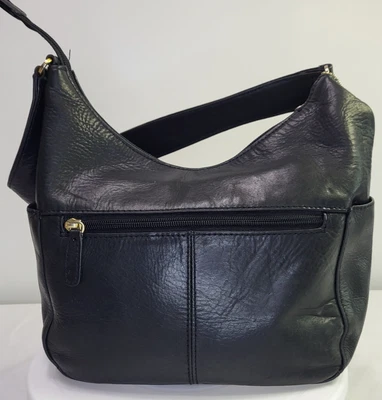 St. John's Bay винтажный из натуральной черной кожи сумочка на плечо классическая повседневная сумка - Изображение 1 из 4